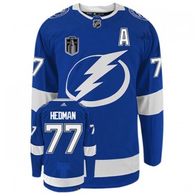 Tampa Bay Lightning Trikot Victor Hedman 77 Adidas Stanley Cup 2022 Blau Authentic - Herren